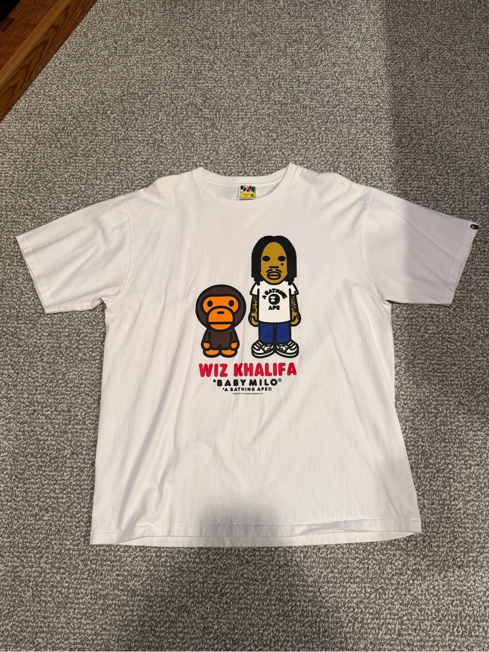 A Bathing Ape Wiz Khalifa Baby Milo Shirt White Authentic